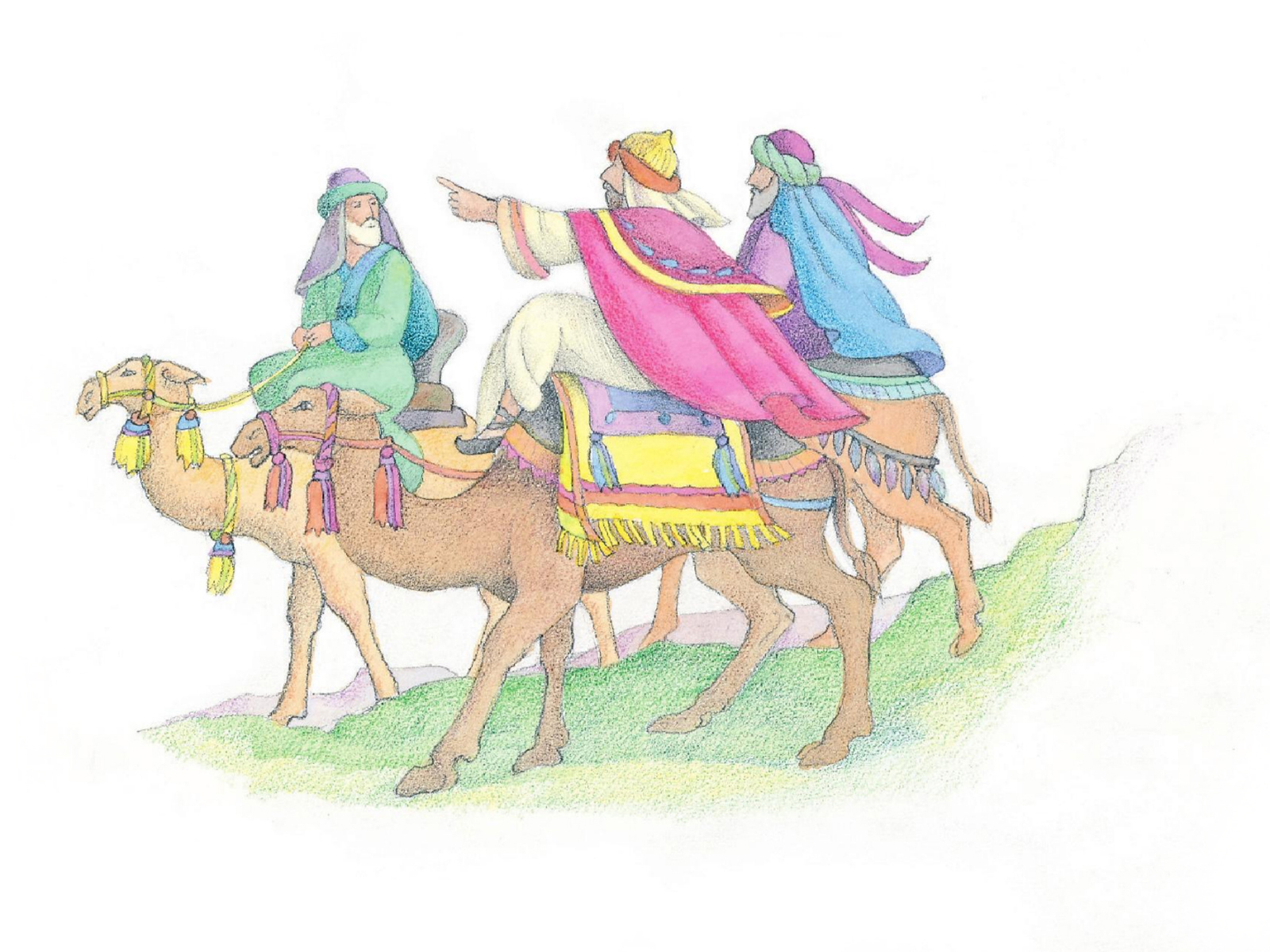 1600x1200 The Wise Men Journey - Watercolor Nativity