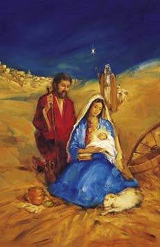 231x355 No. 9655 Christmas - Watercolor Nativity Scene