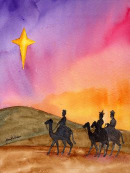 260x345 Wisemen Journey Nativity Scene Watercolor Painting Christmas - Watercolor Nativity Scene