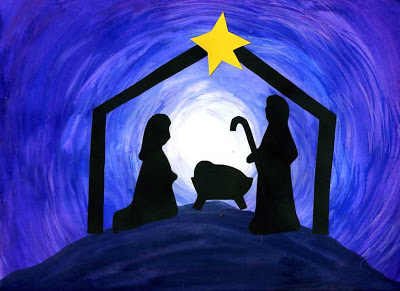 400x291 That Artist Woman How To Make A Nativity Silhouette - Watercolor Nativity Scene