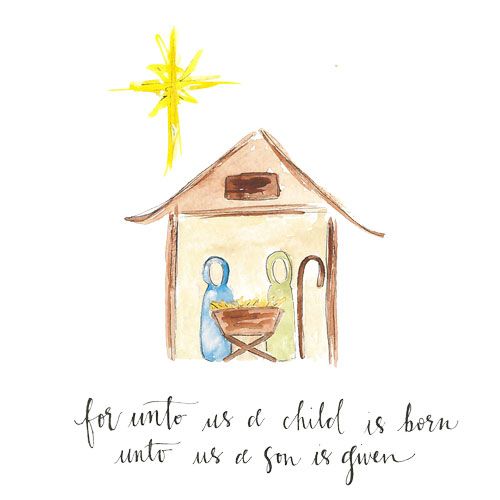 500x500 Watercolor Nativity Scene Little Langs Christmas 1 Nativity - Watercolor Nativity Scene