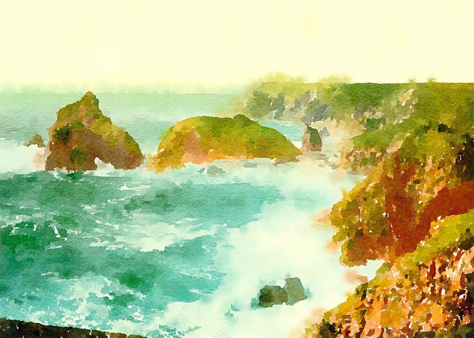 960x685 Free Photo Painting Watercolour Scene View Watercolor - Watercolor Nature Scene