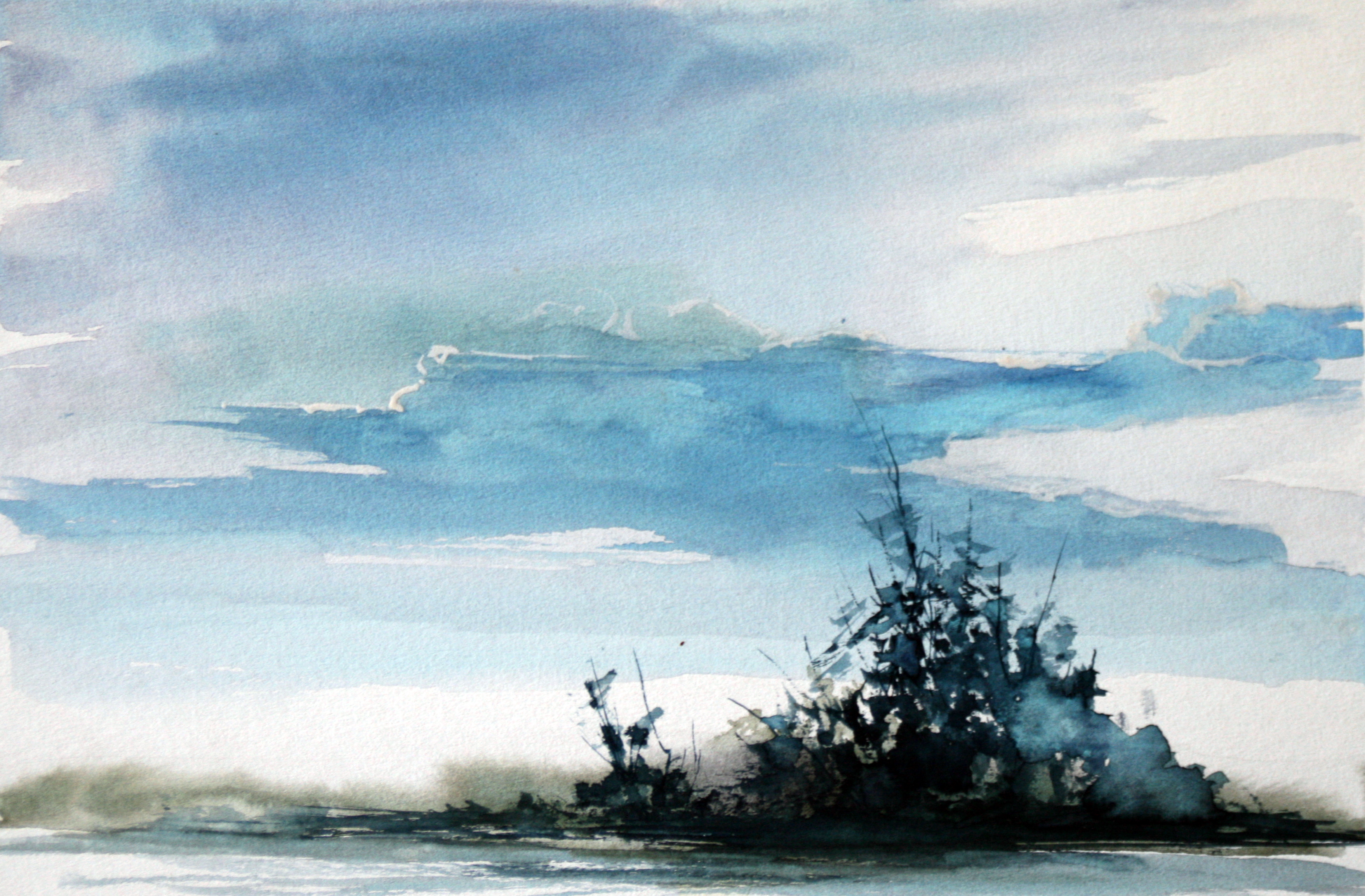 3515x2309 Watercolor, Possibly Mixed Media The Art Of Monte Ellis - Watercolor Nature Scene