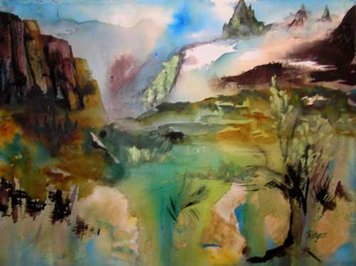 500x374 Beautiful Watercolor Nature Scene Art And Such - Watercolor Nature Scene