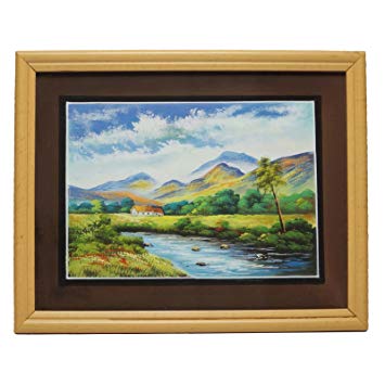 355x355 Folk Painting Nature Scene Watercolor Portrait Handmade Indian - Watercolor Nature Scene