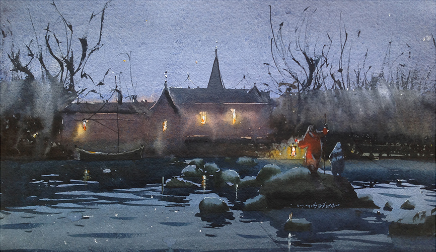 866x502 An Interview With Laober Zhu In Dubai - Watercolor Night Scenes