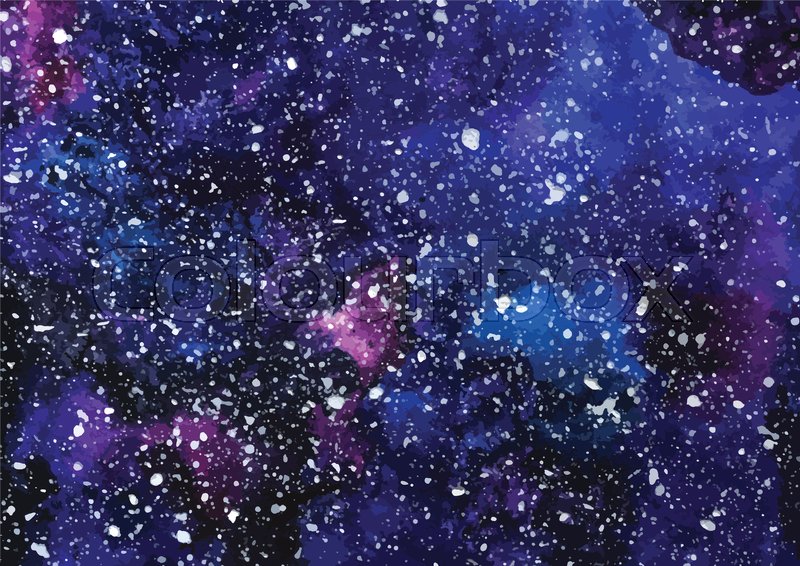 800x566 Hand Painted Watercolor Cosmic Texture With Stars. Space, Starry - Watercolor Night Sky