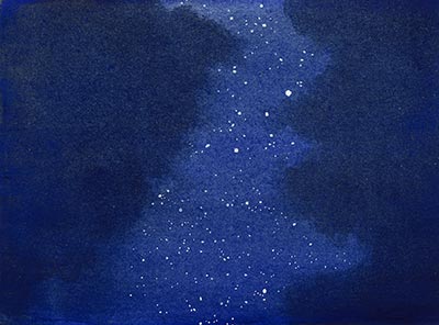 400x296 Night Sky Watercolor 7 Too Much White Paper - Watercolor Night Sky