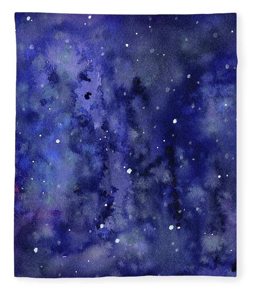 860x1000 Night Sky Watercolor Galaxy Stars Fleece Blanket For Sale By Olga - Watercolor Night Sky