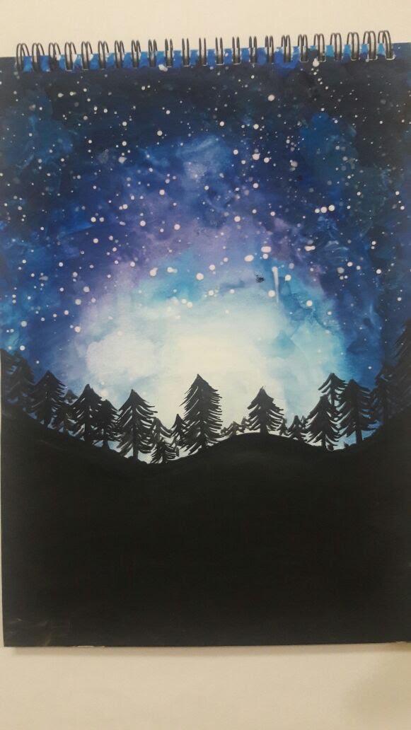 Watercolor Night Sky at PaintingValley.com | Explore collection of ...