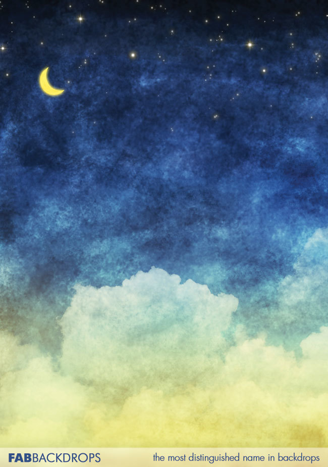 650x924 Fab Cloth Watercolor Night Dream Sky Backdrop - Watercolor Night Sky