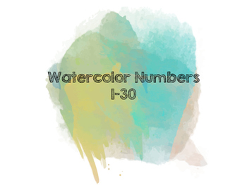 350x263 Watercolor Numbers (Blue) By Kierstyn Hacker Teachers Pay Teachers - Watercolor Numbers