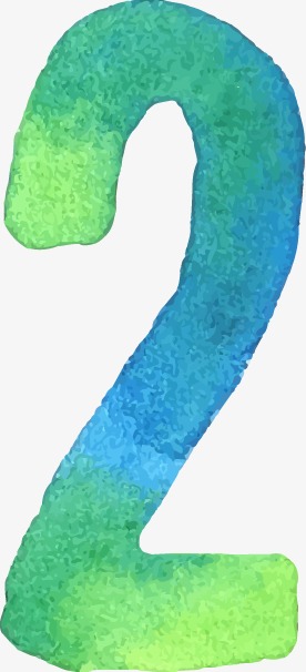 276x606 Drawing Number 2, Watercolor, Arabic Numbers, Vector Png And - Watercolor Numbers