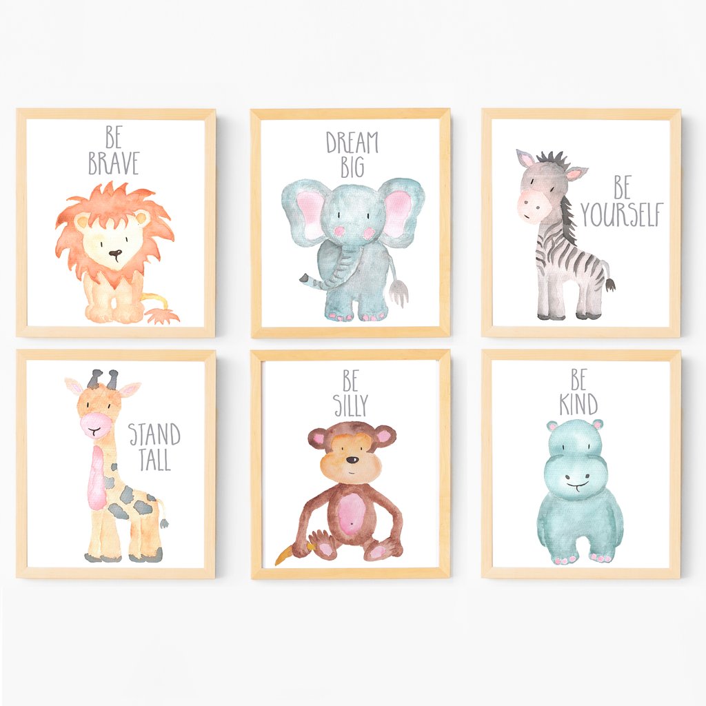 1024x1024 Safari Nursery Art - Watercolor Nursery