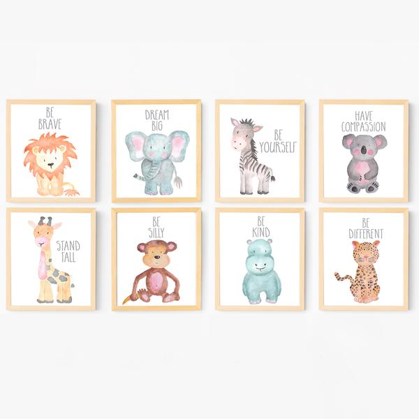 600x600 Safari Nursery Art - Watercolor Nursery