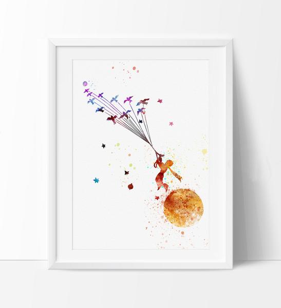 547x600 The Little Prince, Watercolor Nursery Art, Le Petit Prince, Wall - Watercolor Nursery