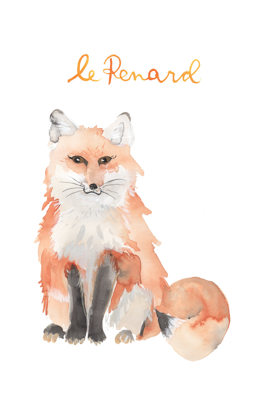 1000x1500 Watercolor Fox Nursery Print Julie King Studio - Watercolor Nursery