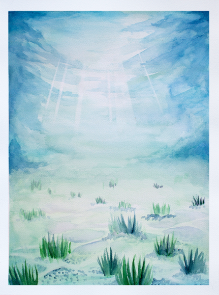 431x579 Watercolor Ocean Background By Jilllenad - Watercolor Ocean