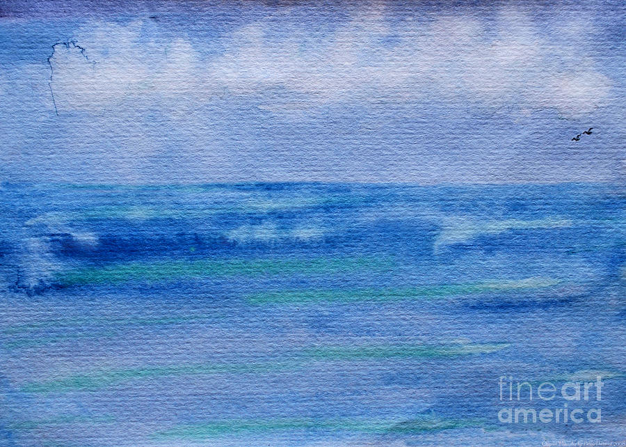 900x642 Gentle Ocean Waves - Watercolor Ocean