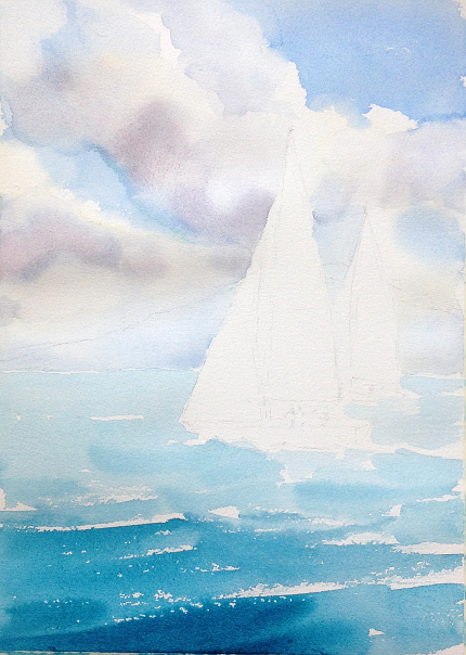 430x604 How To Paint The Ocean In Watercolor - Watercolor Ocean