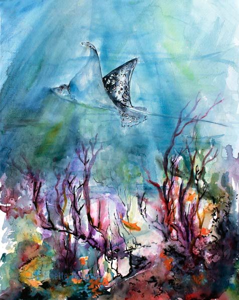 477x600 Shop Watercolor, Ocean And Originals - Watercolor Ocean Life