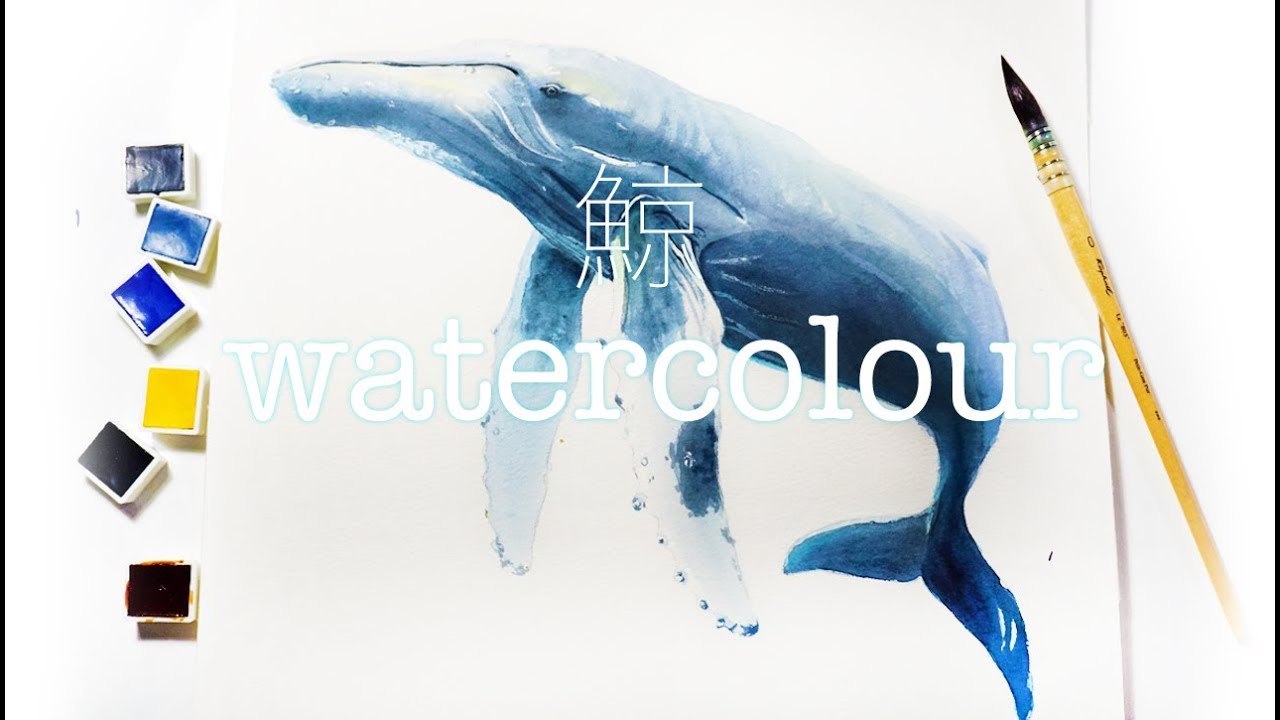 1280x720 Watercolor Painting Whale Watercolour Humpback Whale Painting - Watercolor Ocean Life