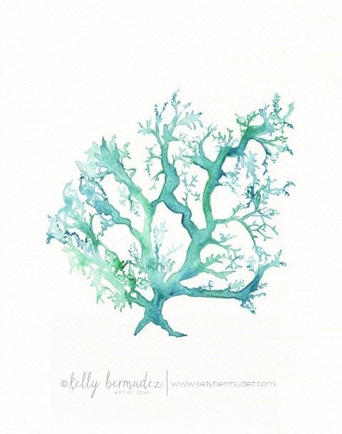 480x608 Coral Print, Beach Art, Coral Watercolor, Coral Art, Coral Print - Watercolor Ocean Life
