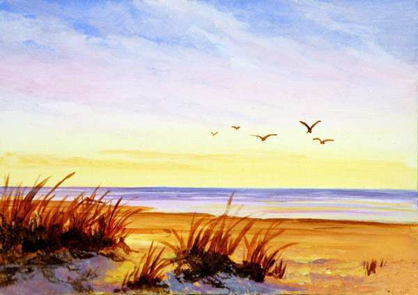 600x424 Ocean Sunset Painting Luxury Yessy Varvara Harmon Seascape - Watercolor Ocean Sunset