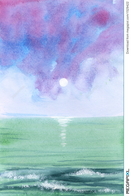 535x800 Ocean Waves - Watercolor Ocean Waves