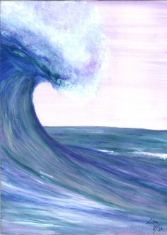 236x332 Ocean Waves Of Kauai I Original Watercolor Painting By Kauaiartist - Watercolor Ocean Waves