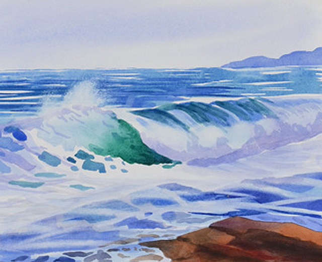 640x520 Painting 2 In My Ocean Waves Series - Watercolor Ocean Waves