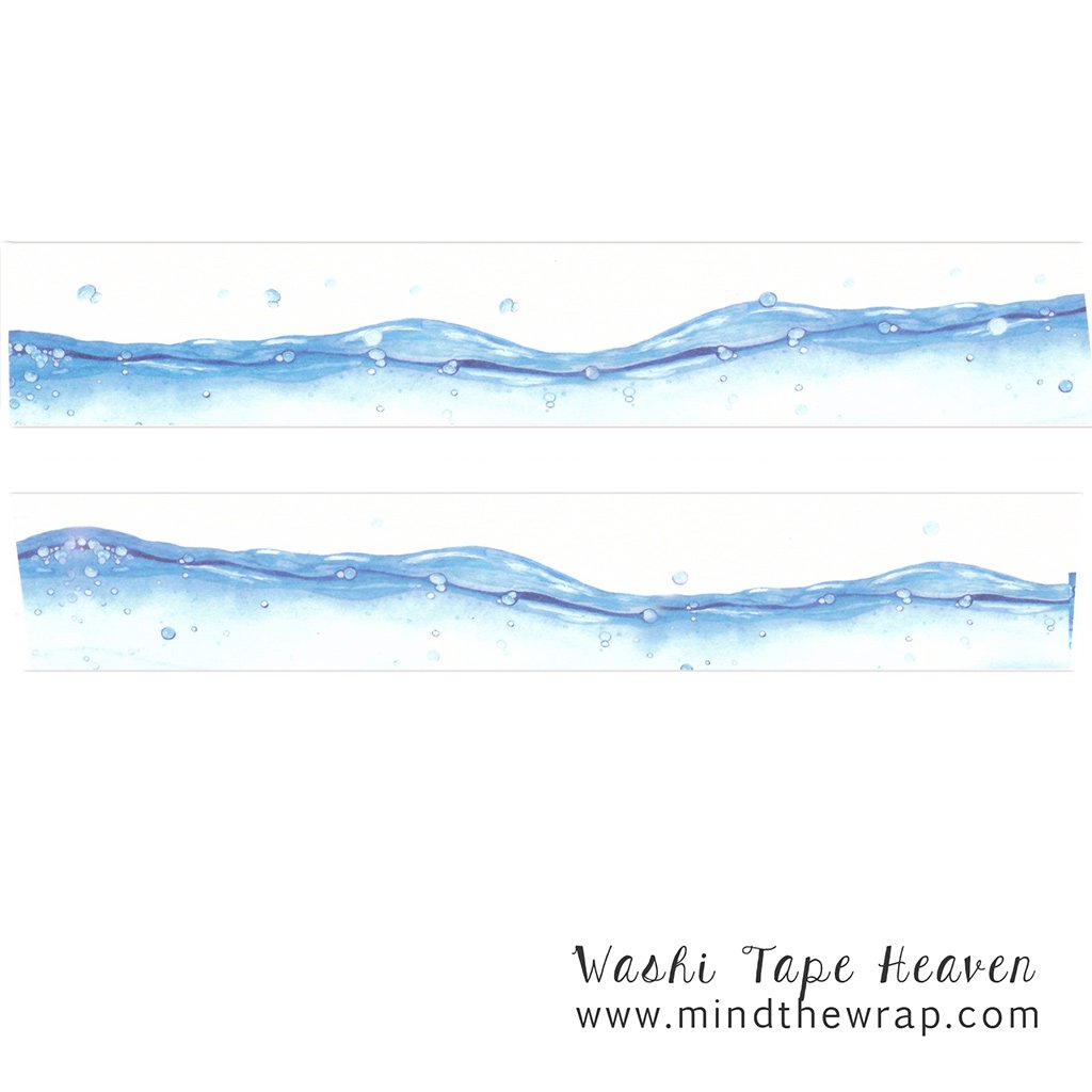 1024x1024 The Sea Washi Tape - Watercolor Ocean Waves