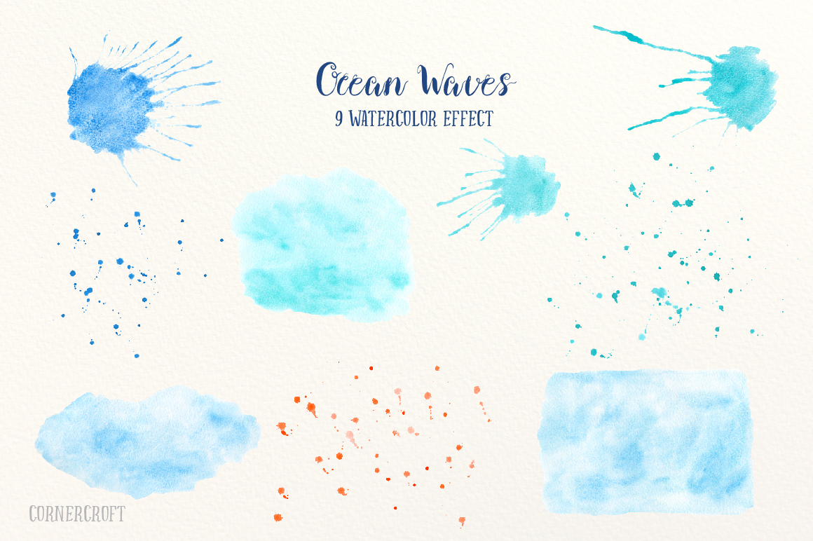 1160x772 Watercolor Clipart Ocean Waves By Cornercroft - Watercolor Ocean Waves