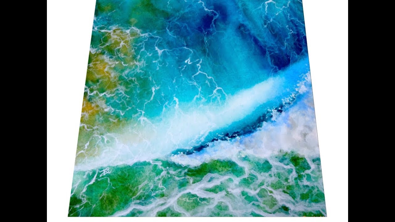 1280x720 Watercolor Ocean Waves Painting Tutorial - Watercolor Ocean Waves