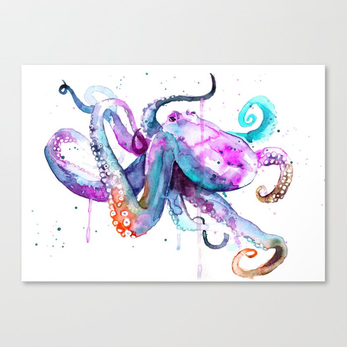 700x700 Octopus Watercolor Art Canvas Print By Fineartcenter Society6 - Watercolor Octopus