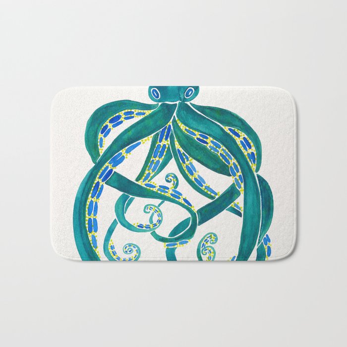 700x700 Watercolor Octopus Bath Mat By Catcoq Society6 - Watercolor Octopus