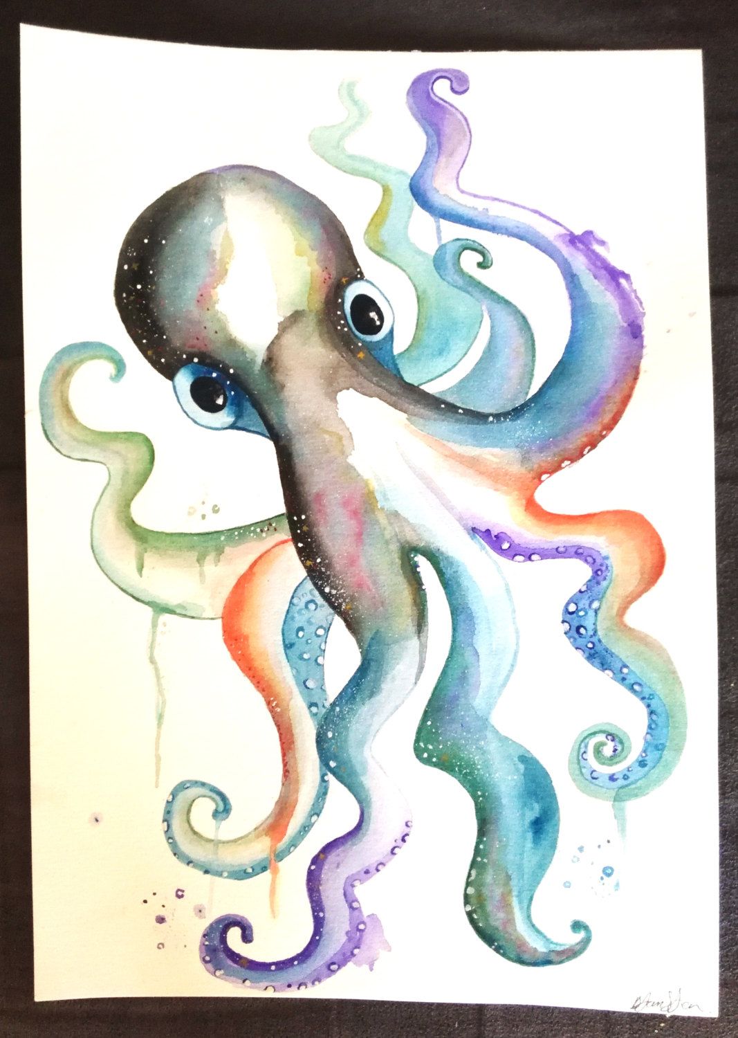 1067x1500 Watercolor Octopus Painting - Watercolor Octopus