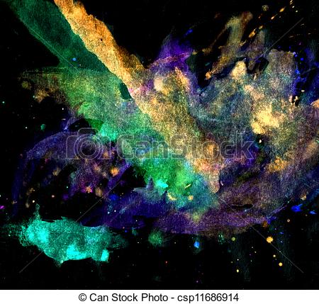 450x429 Multicolor Watercolor Effect On Black Background. Multicolor Water - Watercolor On Black Background