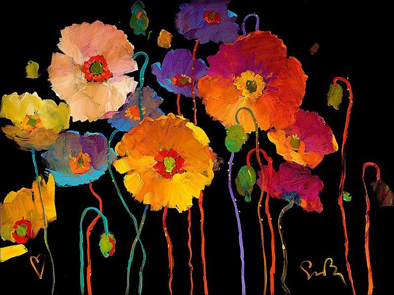 800x600 Stunning Color Against The Black Background.. Zhivopis - Watercolor On Black Background