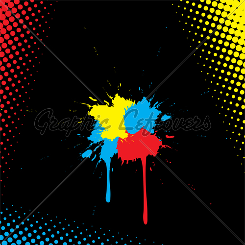 500x500 Vector Watercolor Abstract On Black Background Gl Stock Images - Watercolor On Black Background
