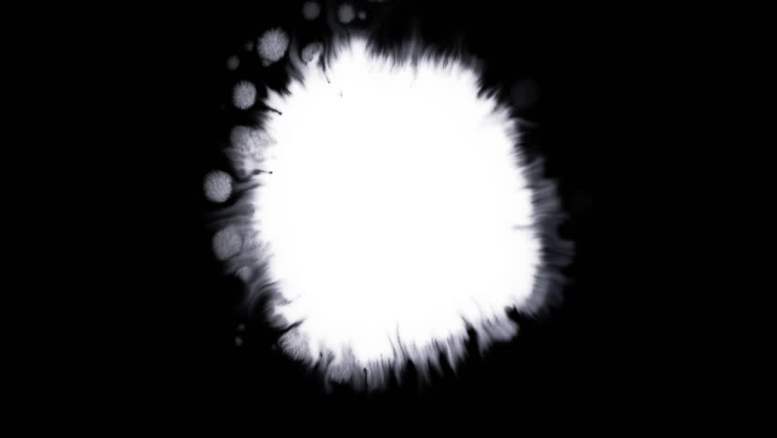 852x480 Beautiful White Watercolor Ink Drops Stock Footage Video (100 - Watercolor On Black Background