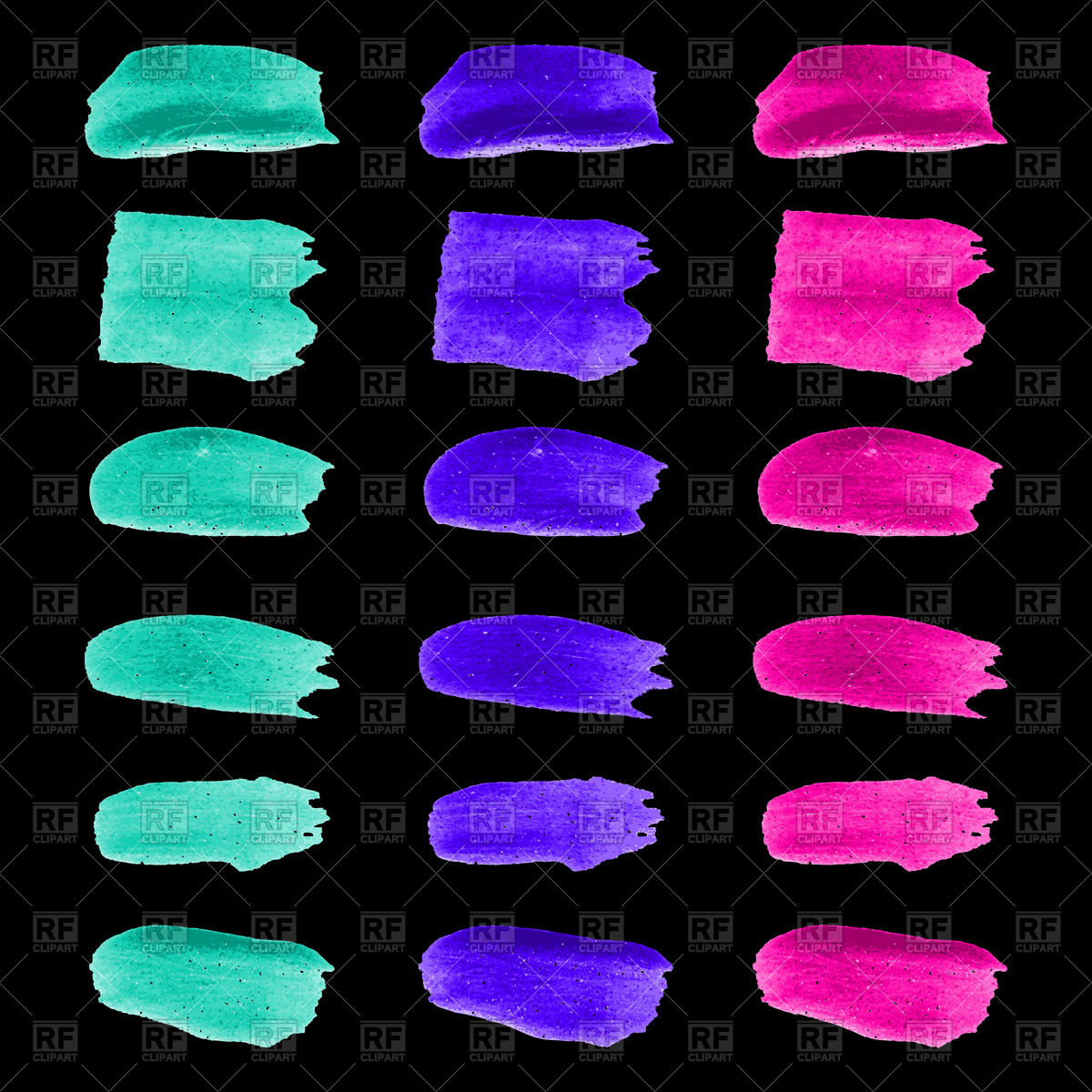 1200x1200 Watercolor Brushstroke In Cool Color Tone On Black Background - Watercolor On Black Background