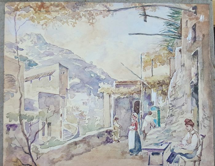 699x538 Anonymous Artwork (20th Century) - Watercolor On Cardboard