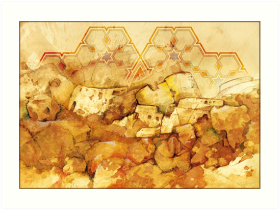 549x413 Ruins - Watercolor On Cardboard