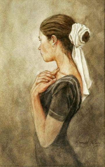 361x576 Contemplation Watercolour On Illustration Board By Marilyn - Watercolor On Illustration Board