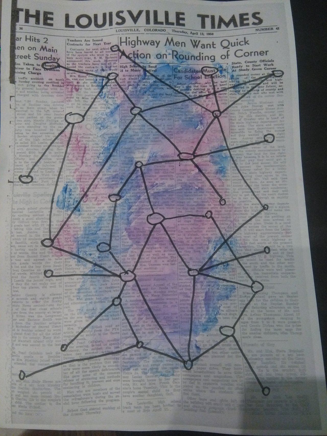 1280x1707 Old Newspaper, Watercolor And Connected Highlights By Sappharyart - Watercolor On Newspaper