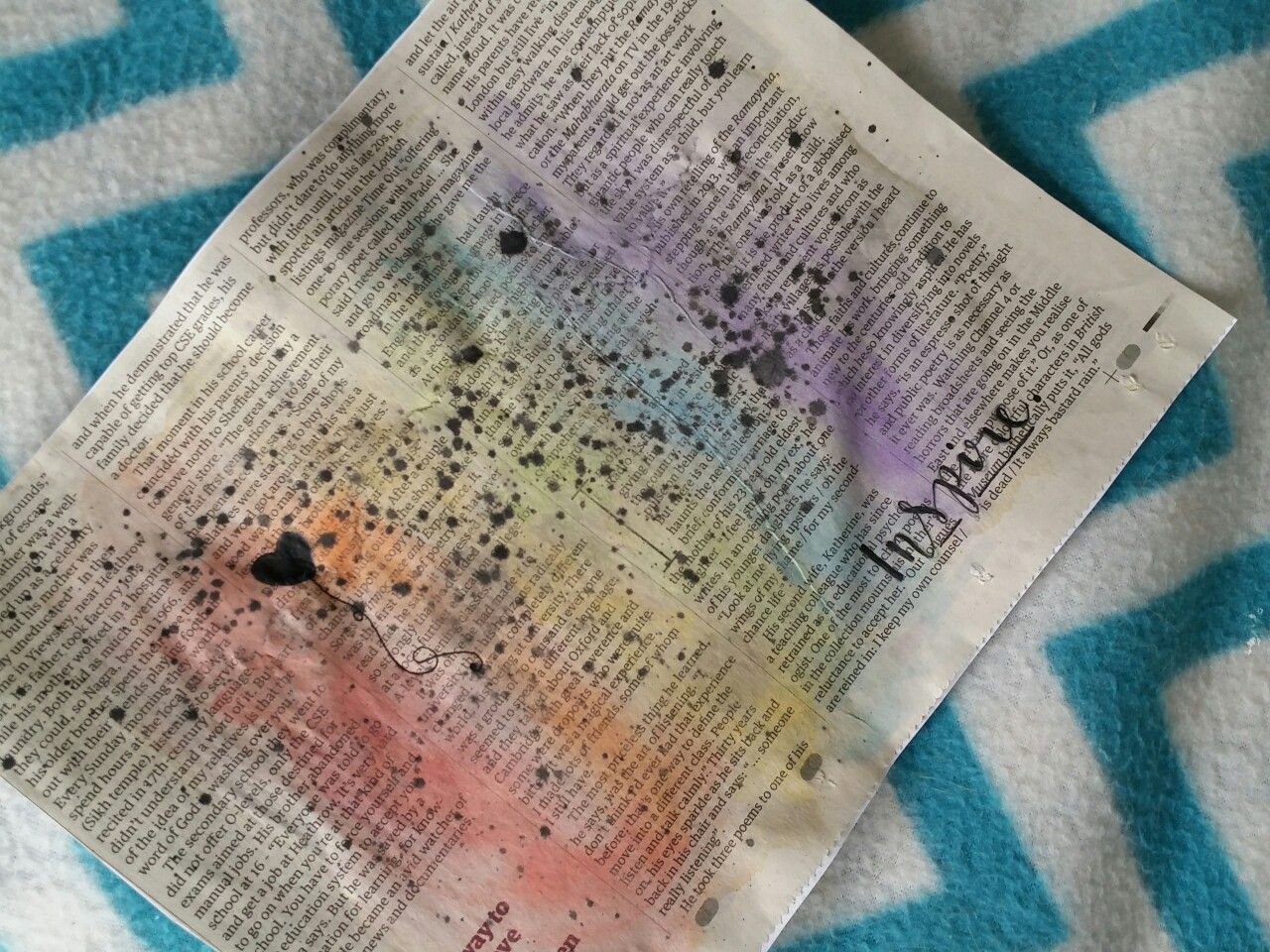 1280x960 Simple Watercolour And Newspaper Art. Things.to.try.someday - Watercolor On Newspaper