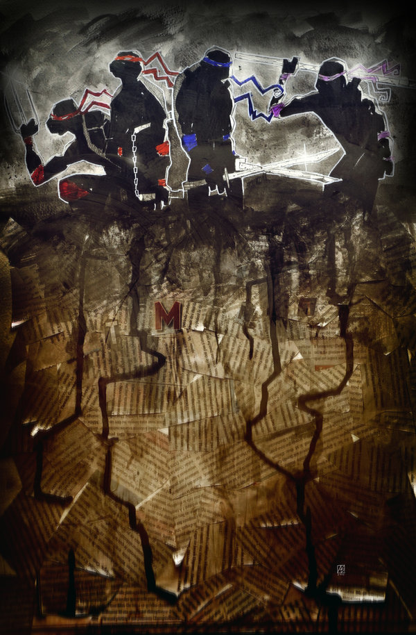 600x914 Tmnt Newspaper Earth Watercolor Painting By Thenewestredranger On - Watercolor On Newspaper