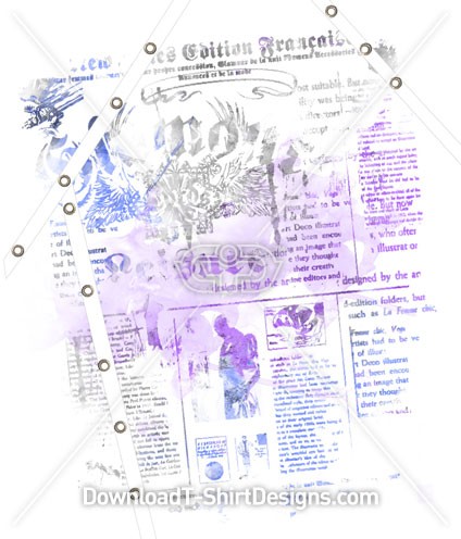 424x496 Watercolor Newspaper Print - Watercolor On Newspaper