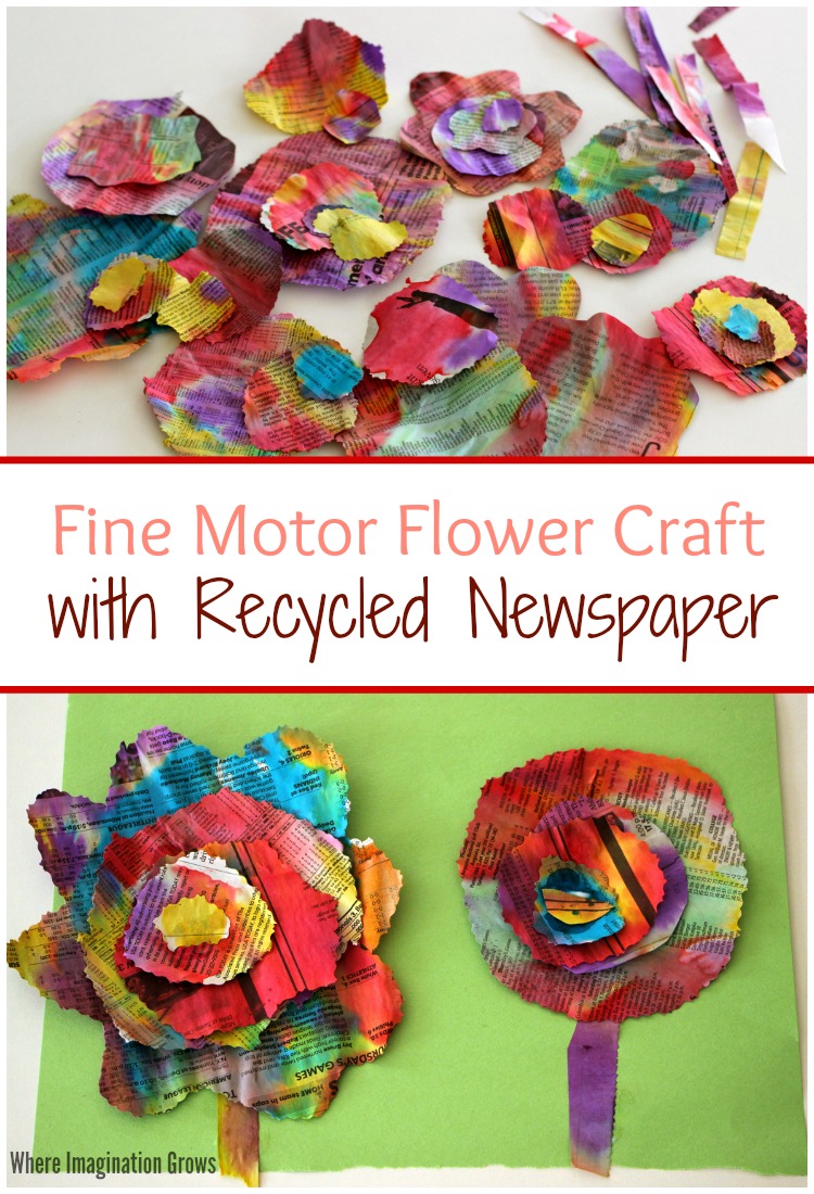 750x1100 Watercolor Amp Recycled Newspaper Flower Craft - Watercolor On Newspaper